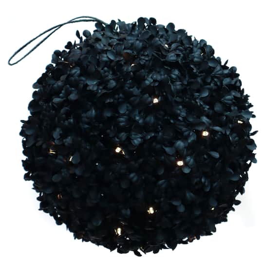 Pre-Lit Black Boxwood UV Resistant Kissing Ball by Ashland®